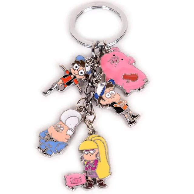 Gravity Falls 5 pendants Dipper Pines Mabel Pines Waddles keychain zinc