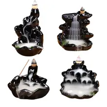 Behogar керамическая глазурь обратного потока конус благовония дымовая горелка курильница башня Держатель для украшения дома снятие стресса расслабляющее настроение