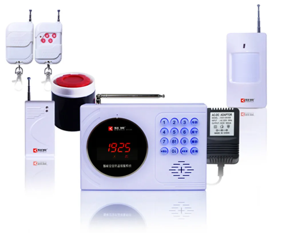 

Digital Clock Display GSM Burglar Alarm System 120 wireless defense zones and 2-wired zones