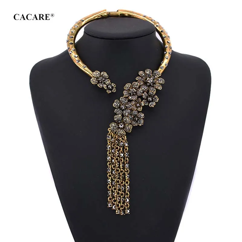 Big Chocker Long Large Fringe Necklace Maxi Women CHEAP Fashion Jewelry Collares Metal Statement F1106 Bohemian
