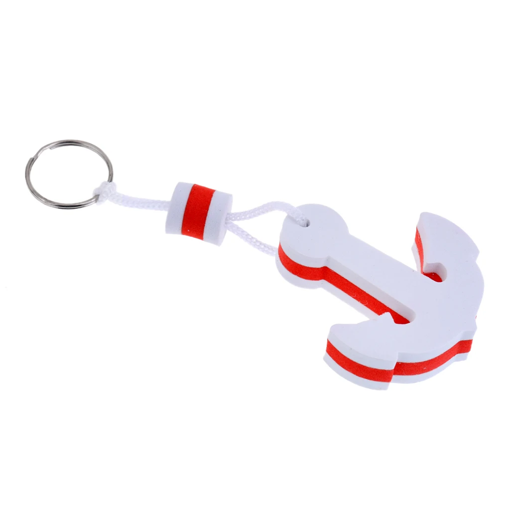 

Boating Sea Fishing Water Floating Keychain Key Ring- Anchor Shape White