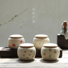 Сырая Керамика, керамика, чайные банки, ручная роспись в японском стиле чайные Герметичные банки, большие пуэр чайные банки оптом