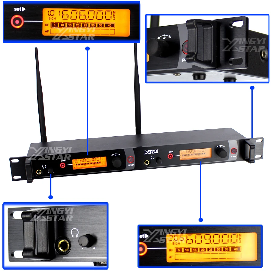 Беспроводной монитор в ухо Система профессиональный сценический монитор два приемника в наушнике передатчик для наблюдения