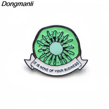 

P3187 Wholesale 20pcs/lot Quote It Is None of Your Business Kiwi Metal Enamel Pins Brooch Lapel pin backpack badge