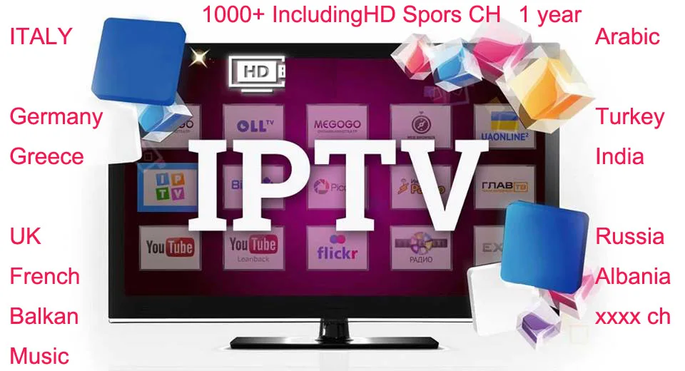 Iptv подписка 1 год для smart android 8,1 tv box 7,0 tv box 1000 + hd для мира евро арабский Турция Германия Великобритания Россия Польша