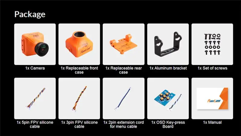 Горячая RunCam ночного орла 2 PRO 1/1. " CMOS 2,5 мм 800TVL 0,00001 LUX 4:3 FPV камера w/встроенное OSD микрофон для RC гоночного мультикоптера