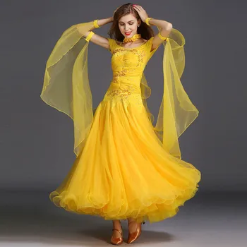 

Ballroom Dance Competition Dresses Ladies Standard Waltz Modern Patterns Women Foxtrot Tango Swing Dancing Dress Beading Mesh