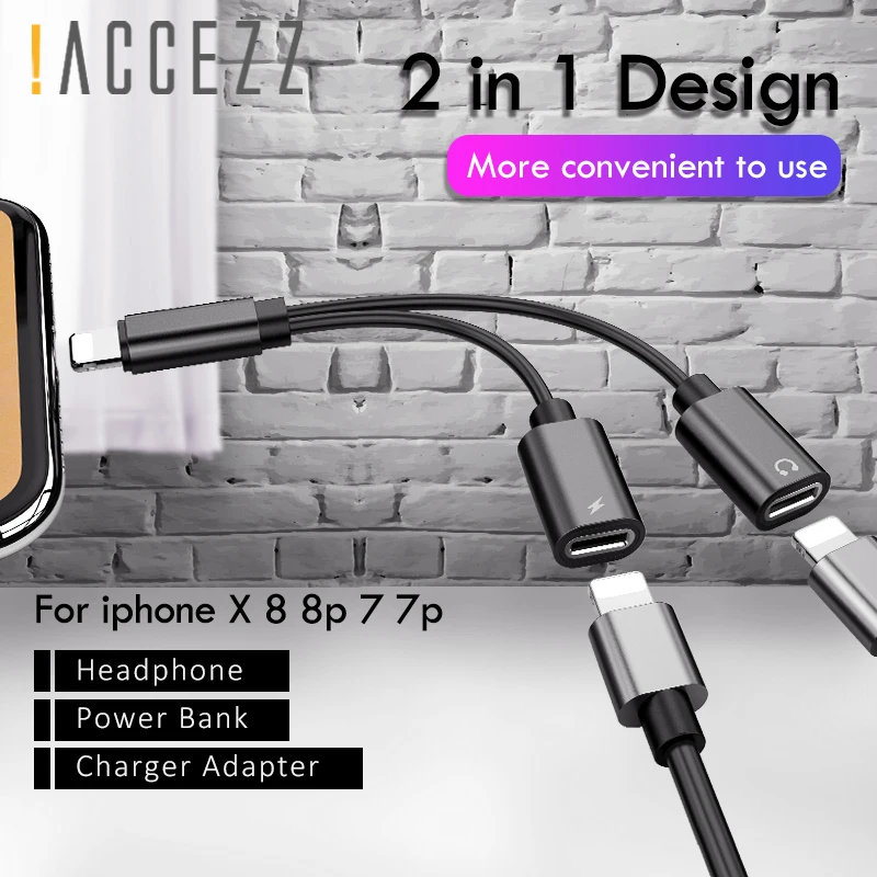 ! ACCEZZ двойное освещение зарядки адаптер для Iphone X XR XS Max 7 8 Plus телефон зарядное