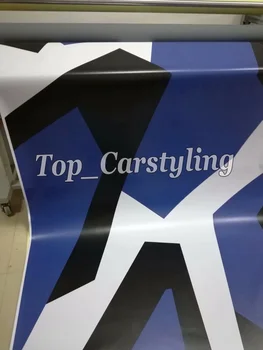 

Pixel white blue black Camo Vinyl Car Wrap Camouflage Film Vehicle covering With Air Bubble Free WRAPSKIN sign 1.52x10m/20m/30m