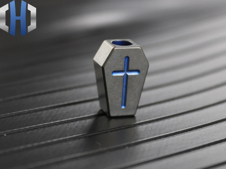 

Tombstone Cross EDC Umbrella Rope Titanium Alloy Zipper Head Mobile Phone Pendant Tail Rope Closing Buckle Paracord Beads
