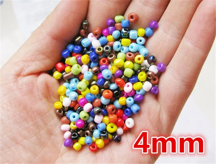 4 4mm  Bag Porcelain Garment Beads DIY Round Seed Spacer Beads for Cloth Bag Jewelry Making Accessories