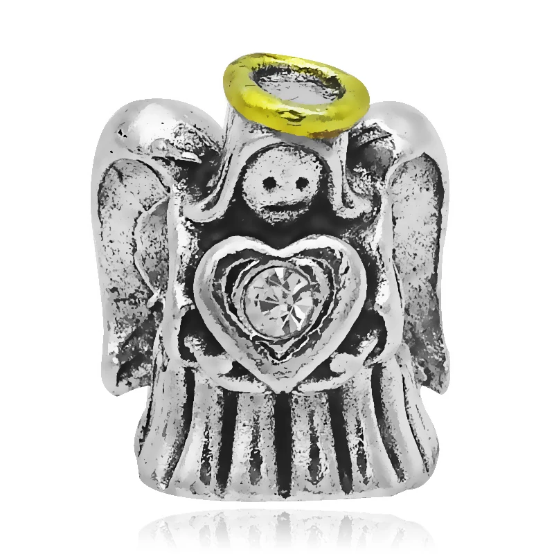 

2019 New Christmas 1pc Silver Angel Bead Fits European Pandora Charm Bracelets necklaces jewelry Diy material