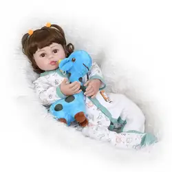 Детские куклы reborn Мягкие силиконовые reborn куклы для детей подарок с синим плюшевая кукла-жираф живые bebes reborn brinquedo