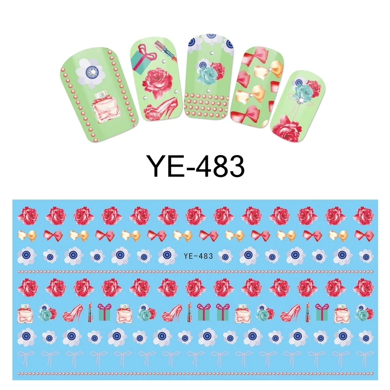 

UPRETTEGO NAIL ART BEAUTY WATER DECAL SLIDER NAIL STICKER SNOW FLAKE XMAS CHRISTMAS FLOWER ROSEMARY YE483-488