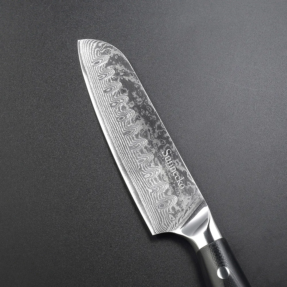 SUNNECKO Damascus 5 &quot/ 7&quot японский нож Santoku VG10 стальные лезвия кухонные ножи G10 острый