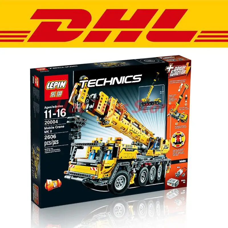 In Stock LEPIN 20004 2606Pcs Technics Mobile Crane MK II Model Building Kit Minifigure Blocks Bricks