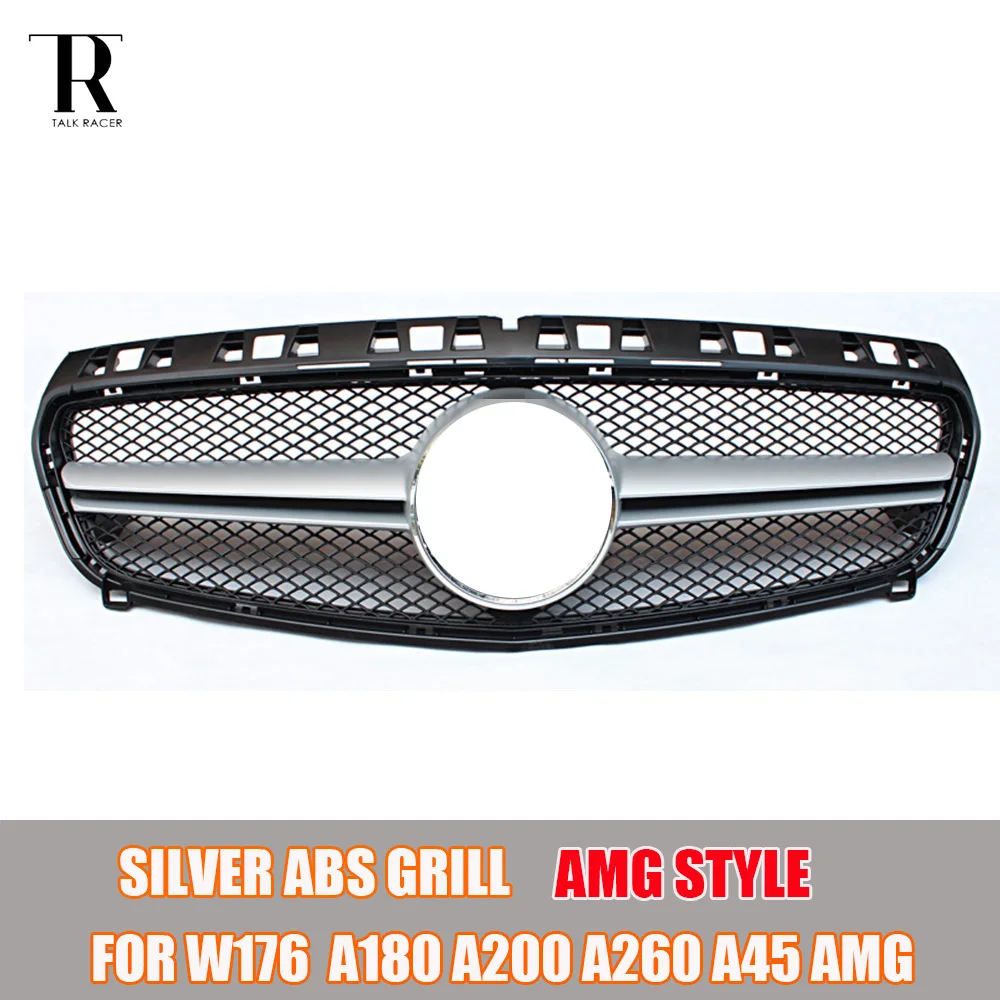 W176 AMG Стильный ABS Серебряный передний гриль решетка для Benz A180 A200 A260 A45 2013 2014 2015 (без