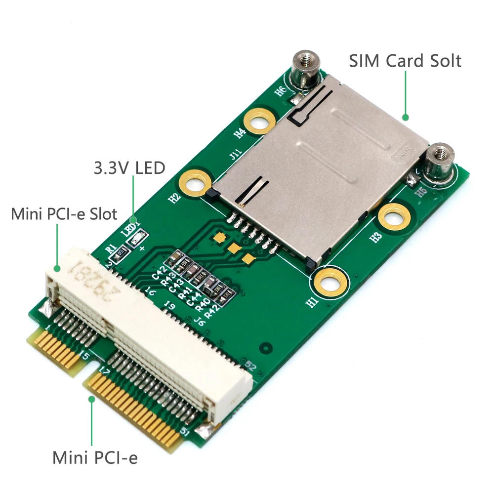 Мини PCI Express адаптер для 3g 4G модуль с разъемом USIM мини PCI E к Мини PCI-E Riser Card Поддержка 3g/4G WWAN LTE gps карты