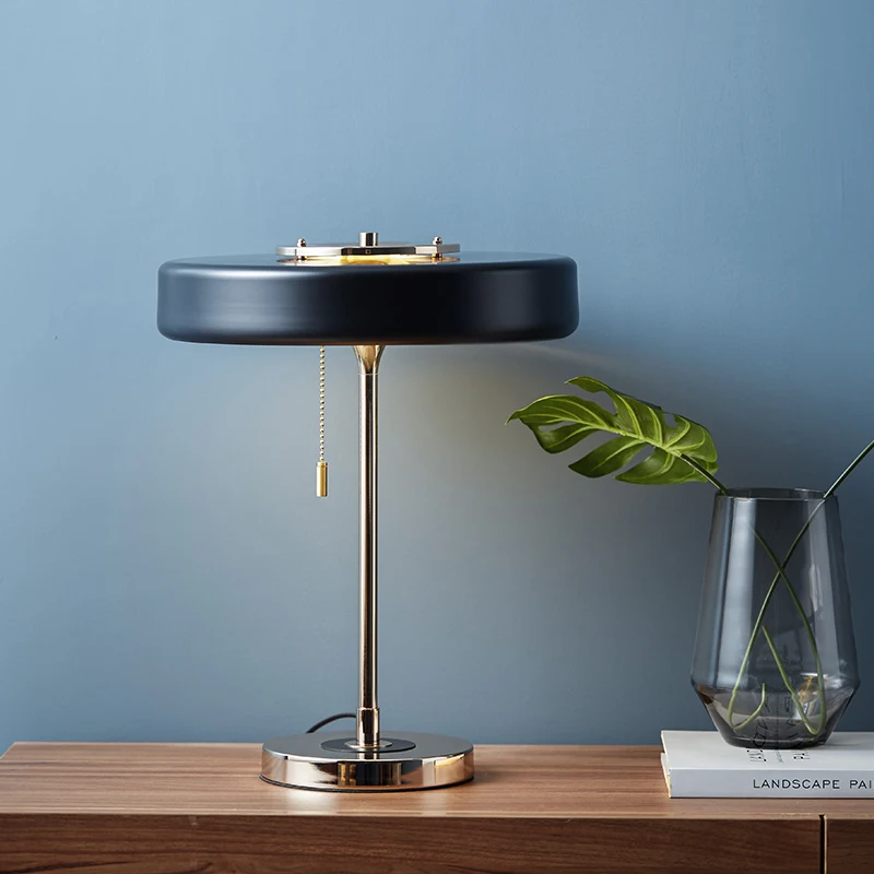 Nordic modern retro industrial decor desk lamp for bedside office caffe table iron creative metal round study tabel light | Лампы и
