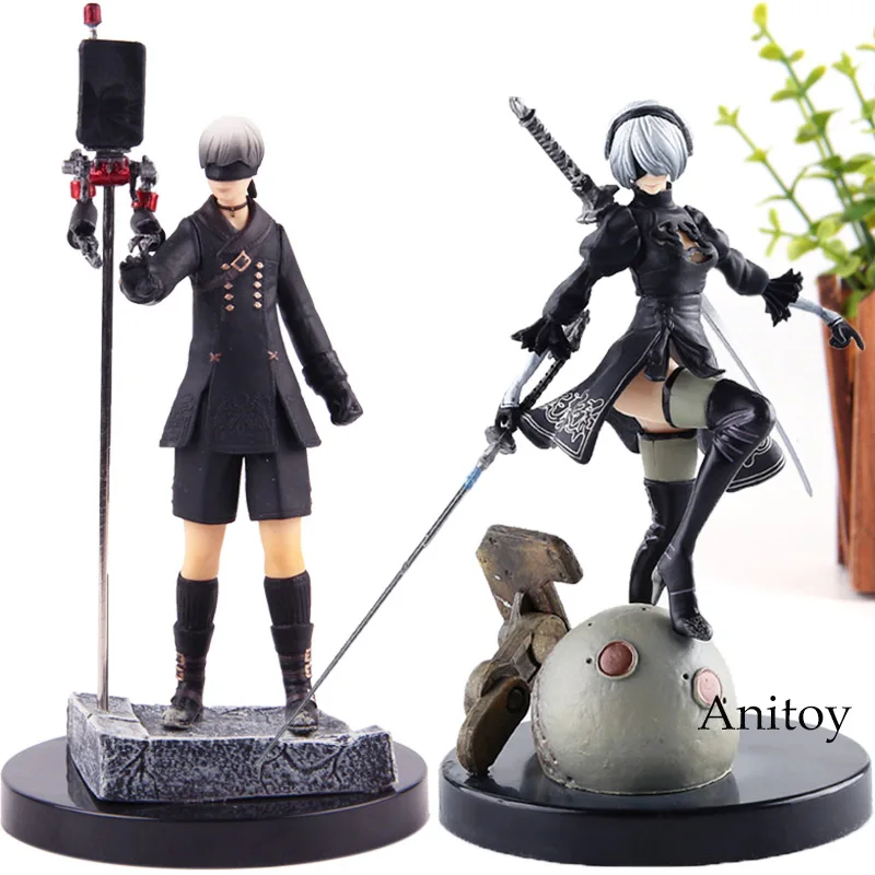 

Hot Toys NieR: Automata YoRHa No.9 Type S 9S / No.2 Type B 2B PVC Anime Figure Action NieR Automata Collection Model Toy 14-16cm