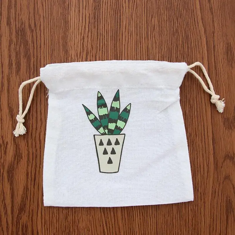 الكرتون الصبار المطبوعة حقيبة التخزين سفر الرباط حقيبة على ظهره ماكياج حقيبة لمستحضرات التجميل الملابس لعب المنظم A25