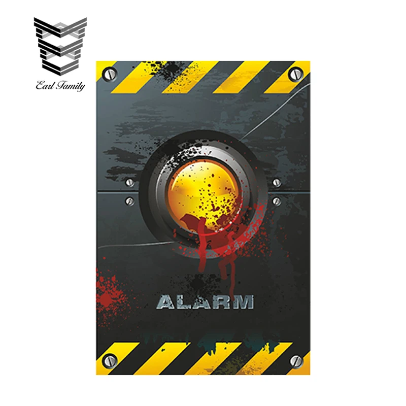 

EARLFAMILY 13cm X 9.1cm Car Styling Car Sticker ALARM DANGER VINYL STICKER Bumper Window Trunk Decal Waterproof DIY Accessories