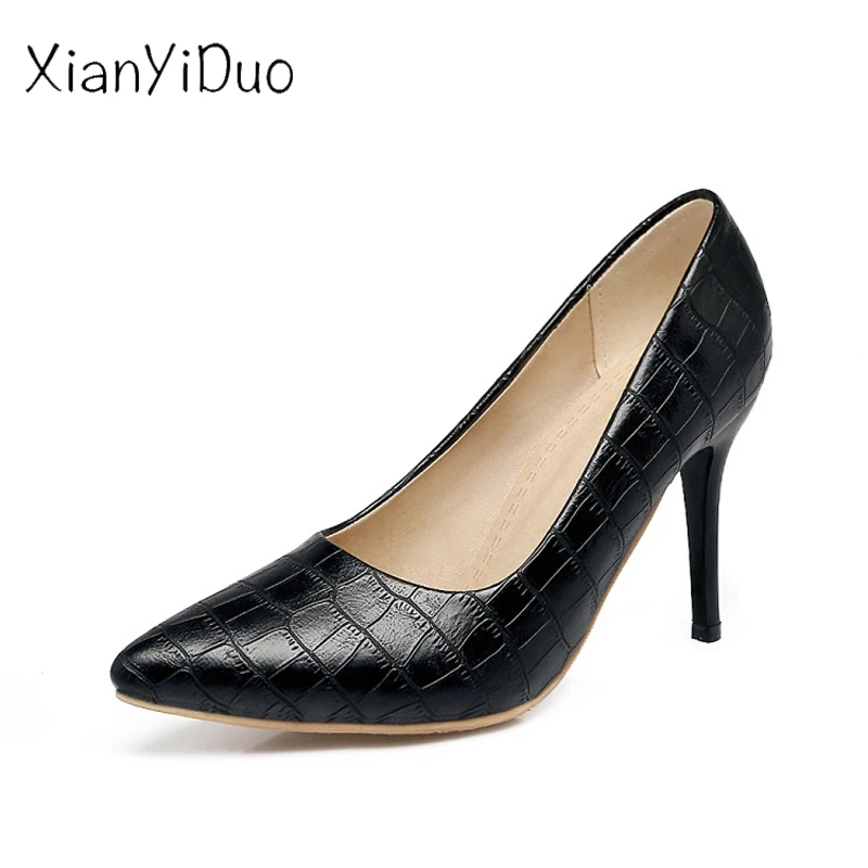 

Xianyiduo Mature Slingbacks Spring/Autumn Women's Shoes Pointed toe super high heels Pumps plus size34-48 wedding gold/162a