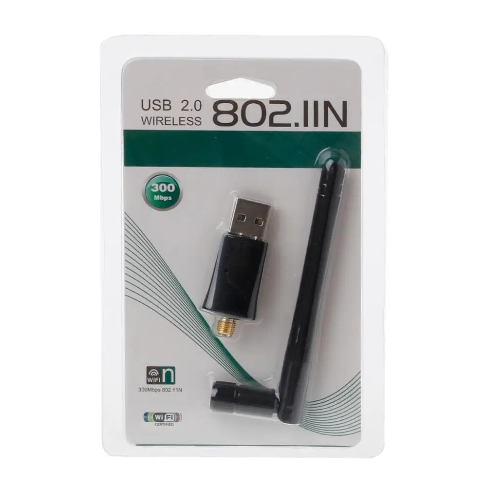 Мини USB Wifi адаптер 300 Мбит/с 2 дБ 5 антенна сетевая Lan Карта ПК Wi Fi приемник