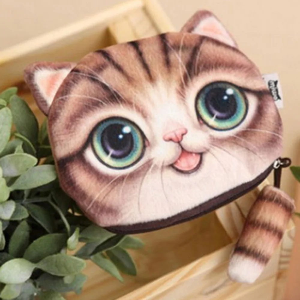 1 шт. 3D кошелек в виде животного сумка на молнии мини-сумочки для монет кошка встряхнуть кошелек с собакой держатель Органайзер сумки для денег Чехлы - Цвет: B