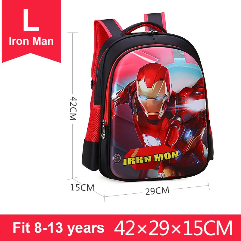Подарок аниме Ulraman Tiga Zero мальчик девочка дети наклейки для детского сада, комнаты Рюкзак Школьные сумки холст детские Студенческие рюкзаки - Цвет: 5222 Large Iron Man