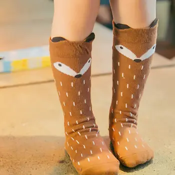 

1 Pair Cotton Baby Socks Fox Cute Knee Warm Floor Socks from 0-4 Years For Boy Girl Non-slip