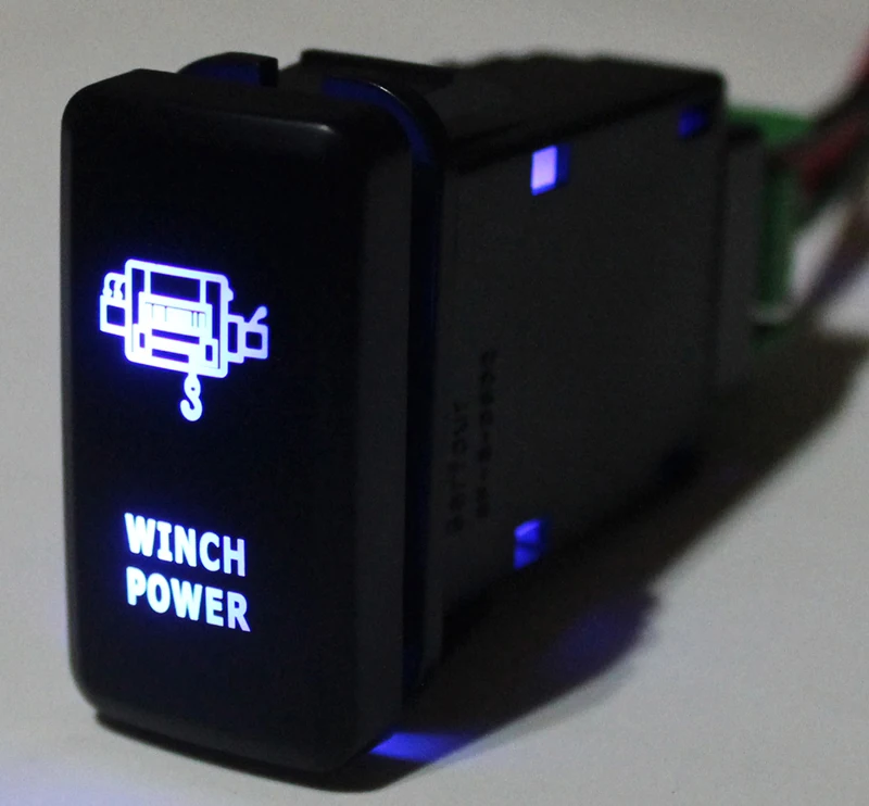 

Blue LED Car Push Button Switch Winch Power For Toyota Prado Landcruiser Hilux FJ Cruiser ON OFF Switch + Wire 12 Volt 3Amp