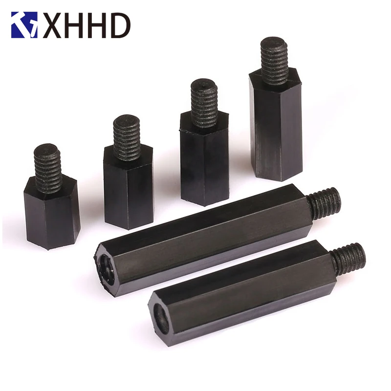 YJZG 20//50pcs M2//M2.5//M3//M4L+6mm Thread Black or White Spacing Screw Plastic for PCB Motherboard Fixed Nylon Standoff Spacer Pillar Color : White, Size : 8mm