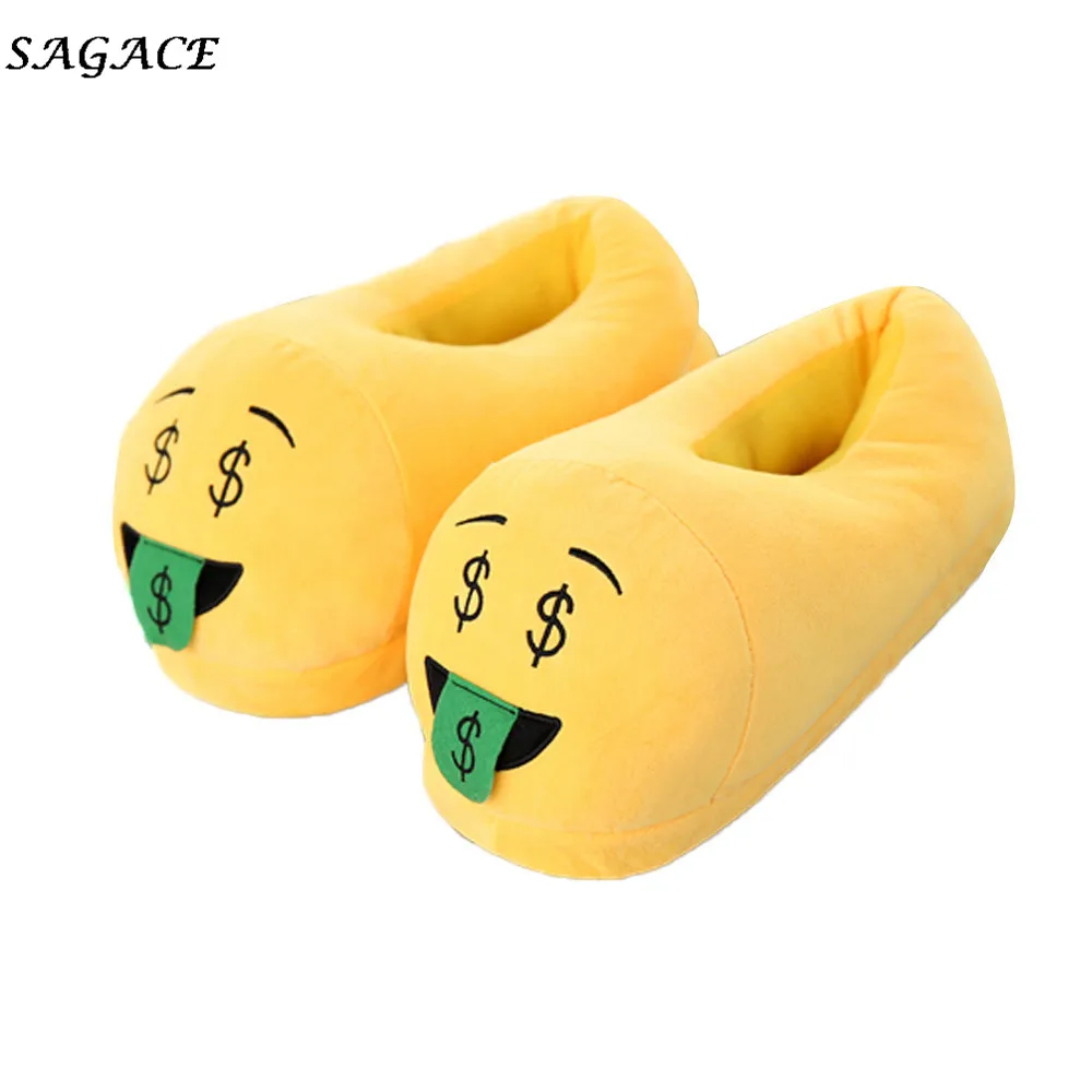 

SAGACE 2018 Shoes Women Men Cute Slippers Unisex Emoji Cute Cartoon Slippers Spring Warm Soft Child House Indoor Shoes