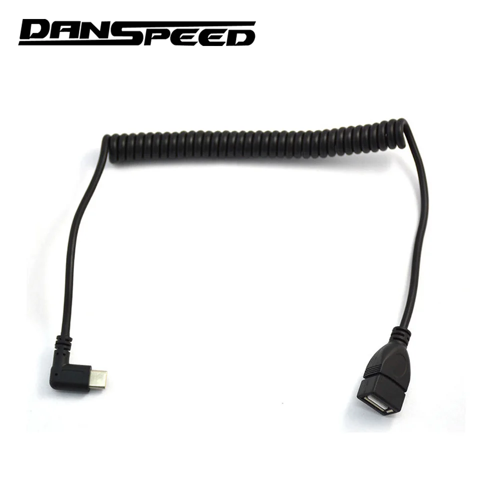 DANSPEED 1 5 M/4.92FT USB 2 0 мама к 3 type C папа синхронизация спиральная зарядка кабель для