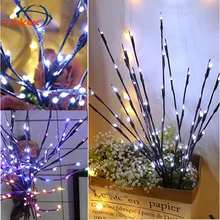 Светодиодный светильник с подсветкой, ветка, ветка ивы, ветка, Цветочная лампа, на батарейках, для дома, вечерние, ваза, Рождество, Хэллоуин, украшение
