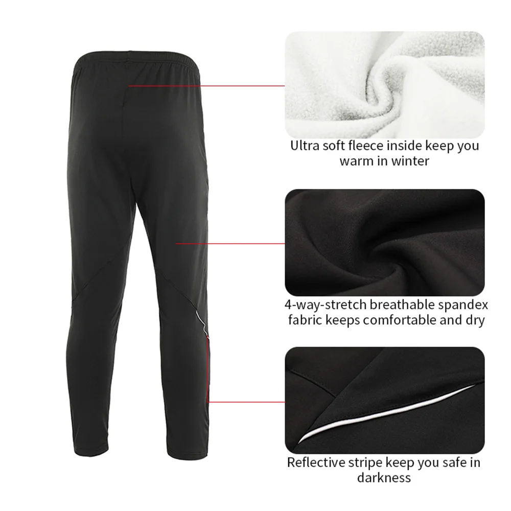 ARSUXEO мужские зимние теплые термо флисовые брюки мульти спортивные штаны для бега велосипеда велосипедные ветрозащитные 18Z