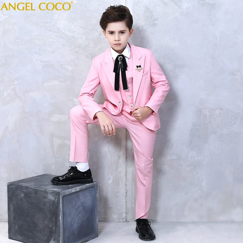 

Red Pink boys suits for weddings kids Blazer Suit for boy costume enfant garcon mariage jogging garcon blazer boys tuxedo Menino