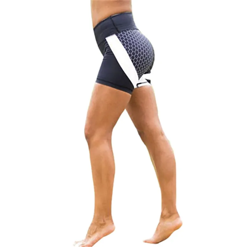

Hirigin Jogger Shorts 2019 New Geometric Print Women Running Shorts Sport Gym High Waist Fitness Short Pants Workout Casual L2