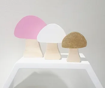 

Original pine wooden mushroom block Decoration for baby room decal thing baby room cute decorative