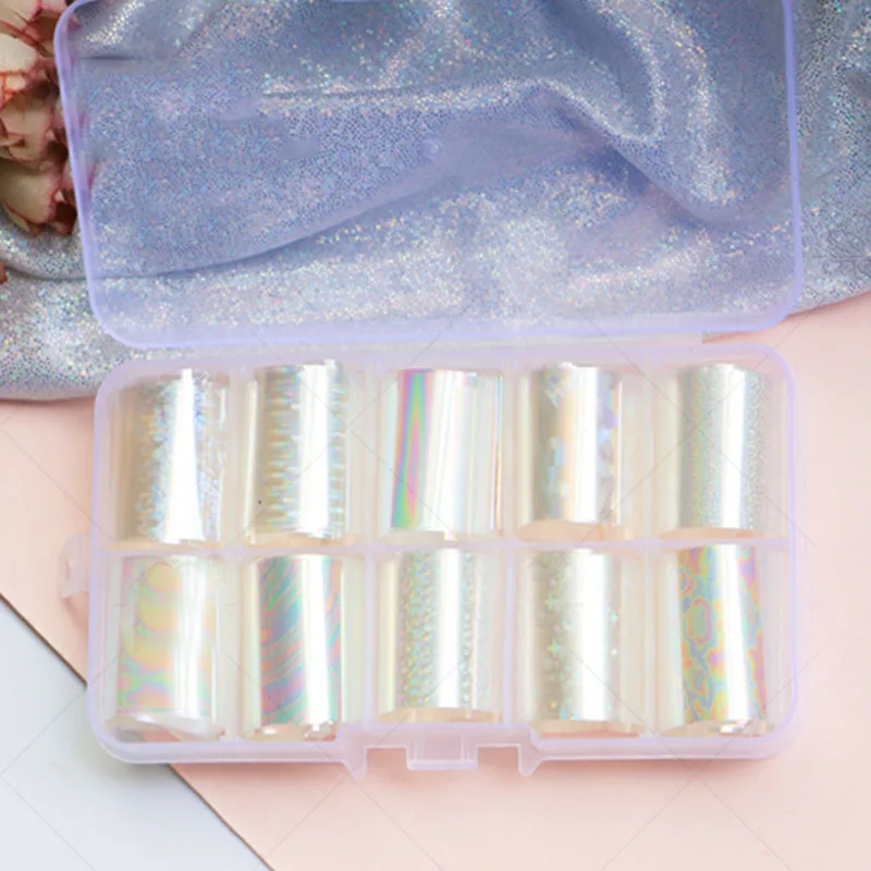 1 шт. прозрачная Лазерная пленка для переноса ногтей Holo шаблон DIY Nail Art Tip Full Cover