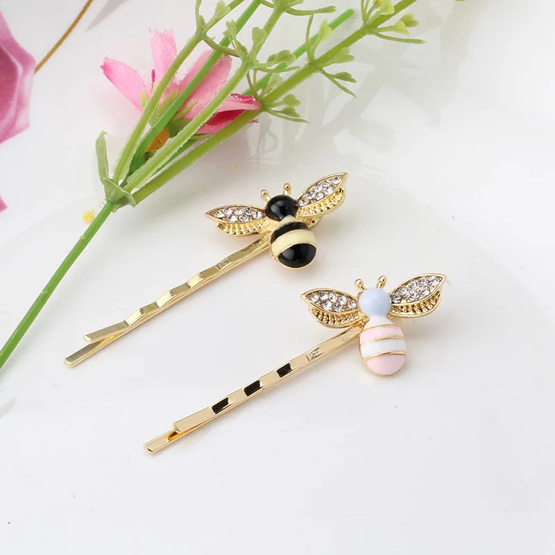 New 1PC Cute Bee Rhinestone Barrette Girls Hair Accessories Hair Clip Lovely Hairpin Hair Ornaments