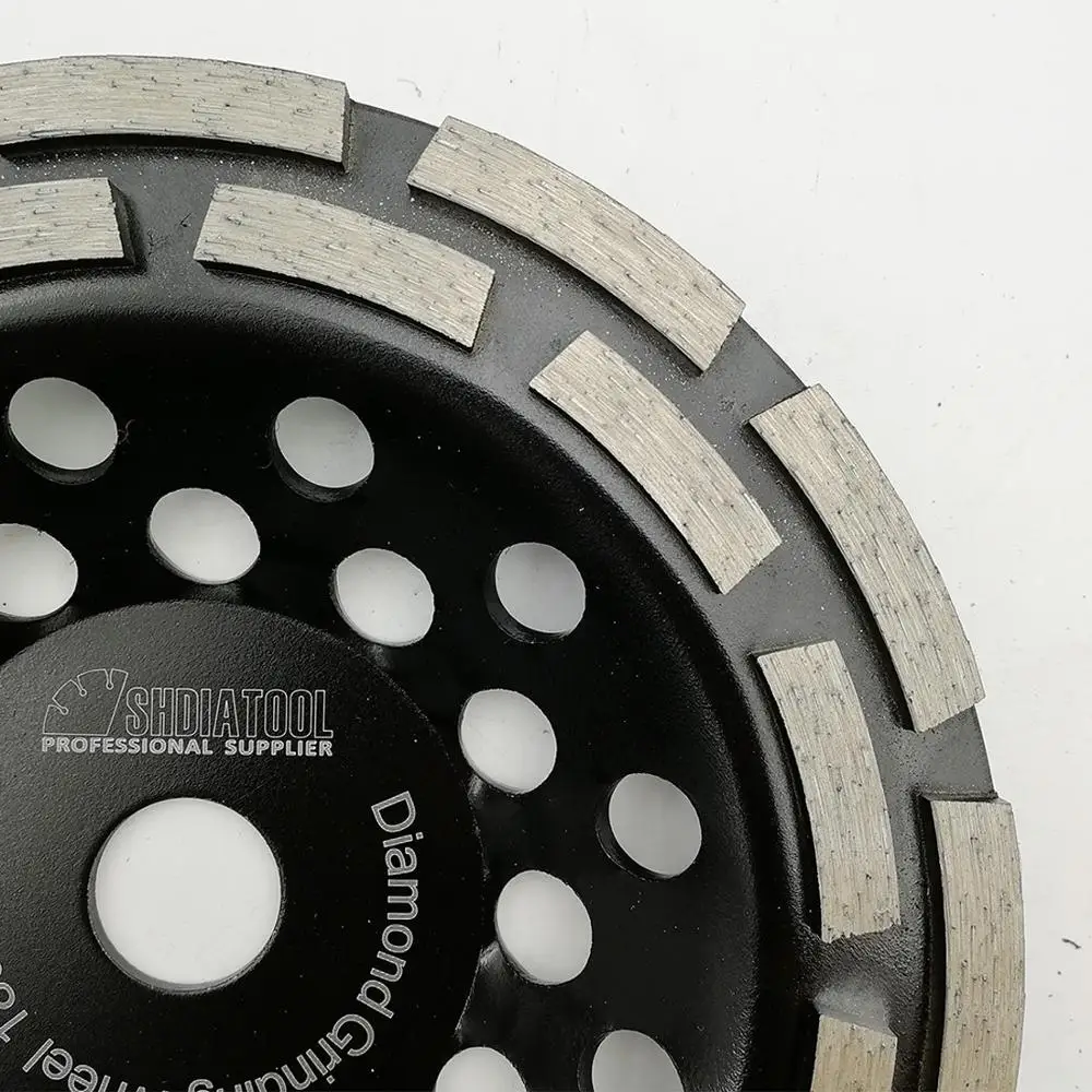 SHDIATOOL 7"/180MM Diamond Double Row Grinding Cup Wheel Twin Row Grinding Disc For Polishing Concrete Masonry Granit