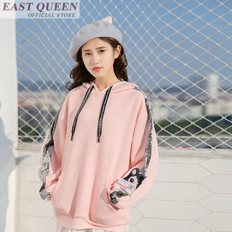 

Sweatshirts with ears hoodies for women 2018 korean style sweatshirt harajuku kawaii pulovers female sweatshirt FF362 A