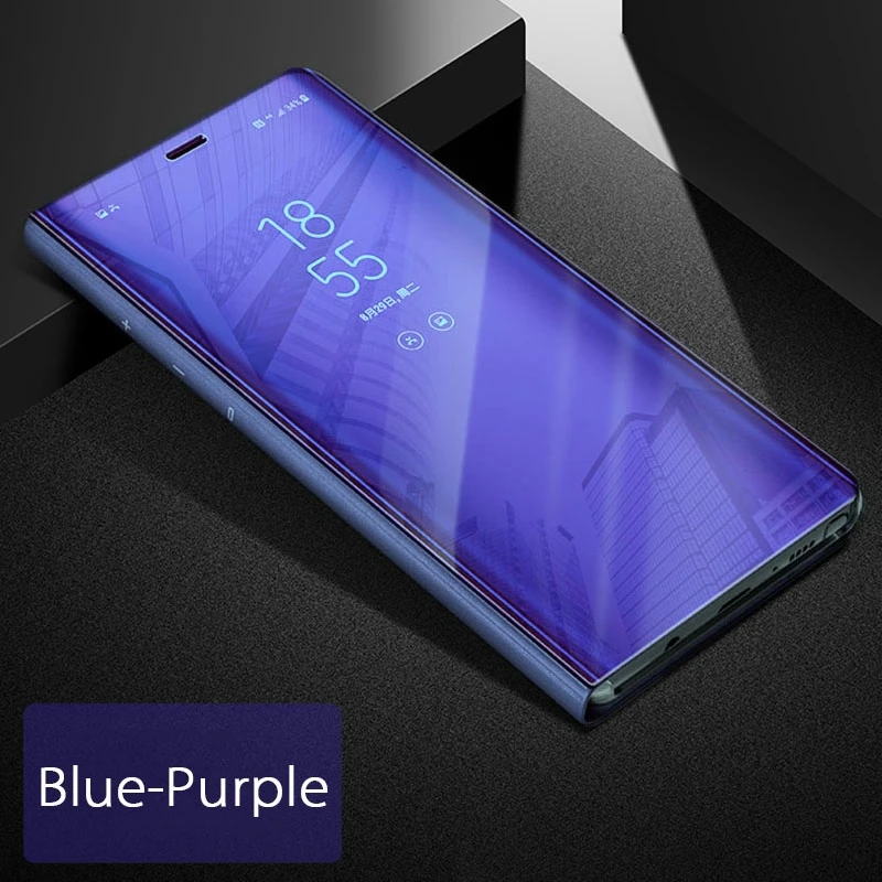 PE-BALMORA Luxury Flip Stand Clear View Smart Mirror Phone Cases for IPhone 6 6S 7 Plus Case Transparent 360 Cover for IPhone 8 Plus X Case