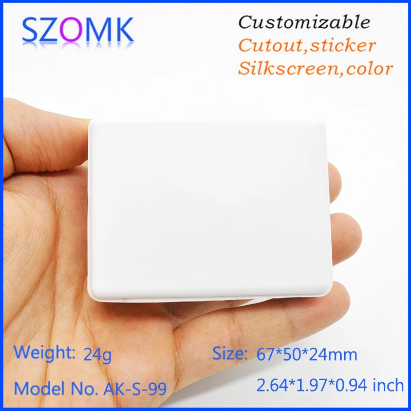 one piece szomk good quality white standard plastic enclosure for pcb shell control box diy plastic