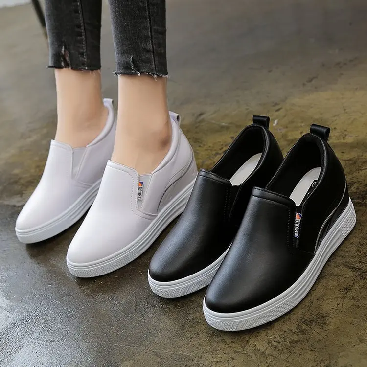 

2019 autumn new fashion simple solid color flat shoes women comfortable versatile thick soles increase casual shoes