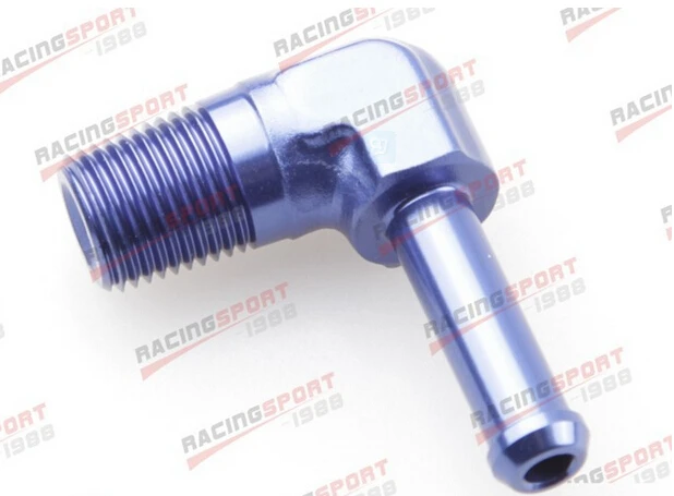 Алюминиевый синий адаптер AD43001 90 градусов 1/8 &quotNPT до 1/4&quot | Автомобили и мотоциклы