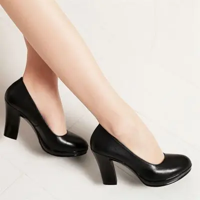black work shoes womens heels