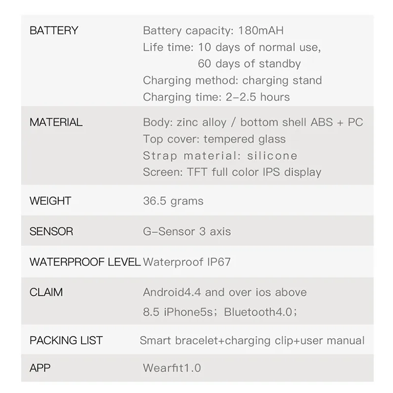  A6 Smart Watch with Heart Rate Monitor Fitness Tracker Blood Pressure Smartwatch Waterproof For And